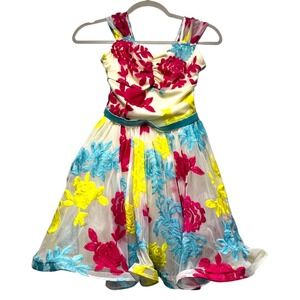 Weissman Dance Dress Welcome to the 60's‎ Child Large White Tulle Embroidered